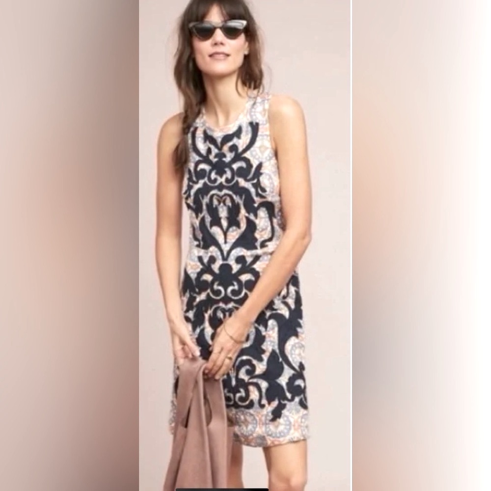 Anthropologie Vanessa Virginia Shift Dress Embroidered Sleeveless. Women’s Sz-14